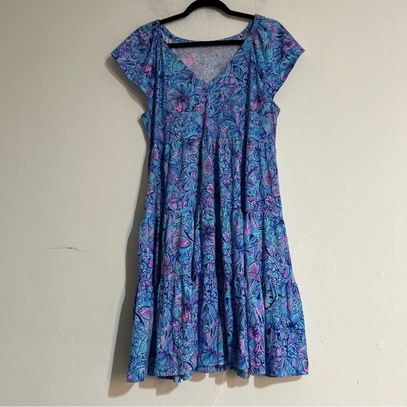 Lilly Pulitzer Blue and Pink Floral Mini Dress - Picture 2 of 10